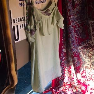 Forever 21 Mint Ruffle Silk